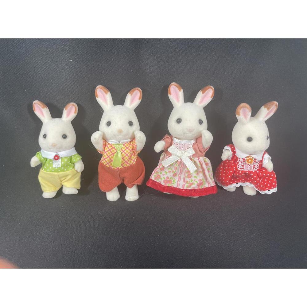 Calico Critter Set of 4 Chocolate Rabbit Family